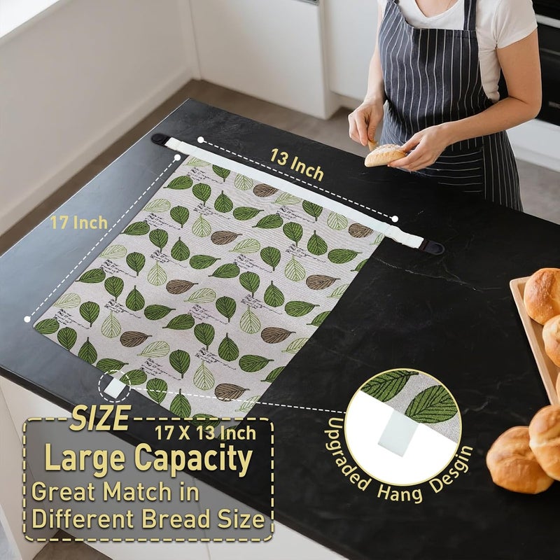 GCTGCT Sourdough Bread Bags for Homemade Bread Freezer & Refrigerator, 17" X 13" Moisture Lock and Freshness with Reusable Linen Materials Reusable Bread Bag Bread Boxes(2 Pack) - Image 3